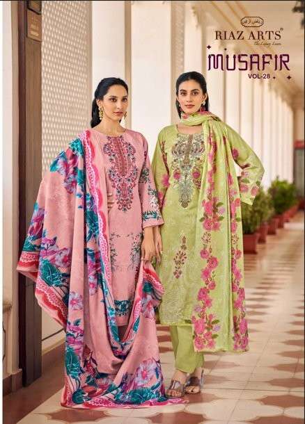 RIAZ ART MUSAFIR VOL-28 5001 TO 5004 SERIES PURE COTTON PRINTED PAKISTANI DRESSES-00011