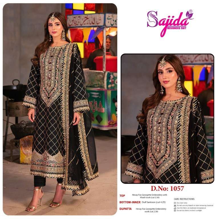 SAJIDA SD-1057 HEAVY EMBROIDERY GEORGETTE PAKISANTI DRESS-00201