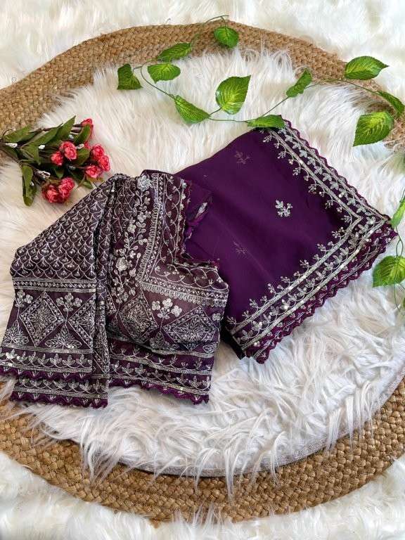 SAKHI VOL-164 BY ASLIWHOLESALE DESIGNER PURE FAUX GEORGETTE SAREES-00219