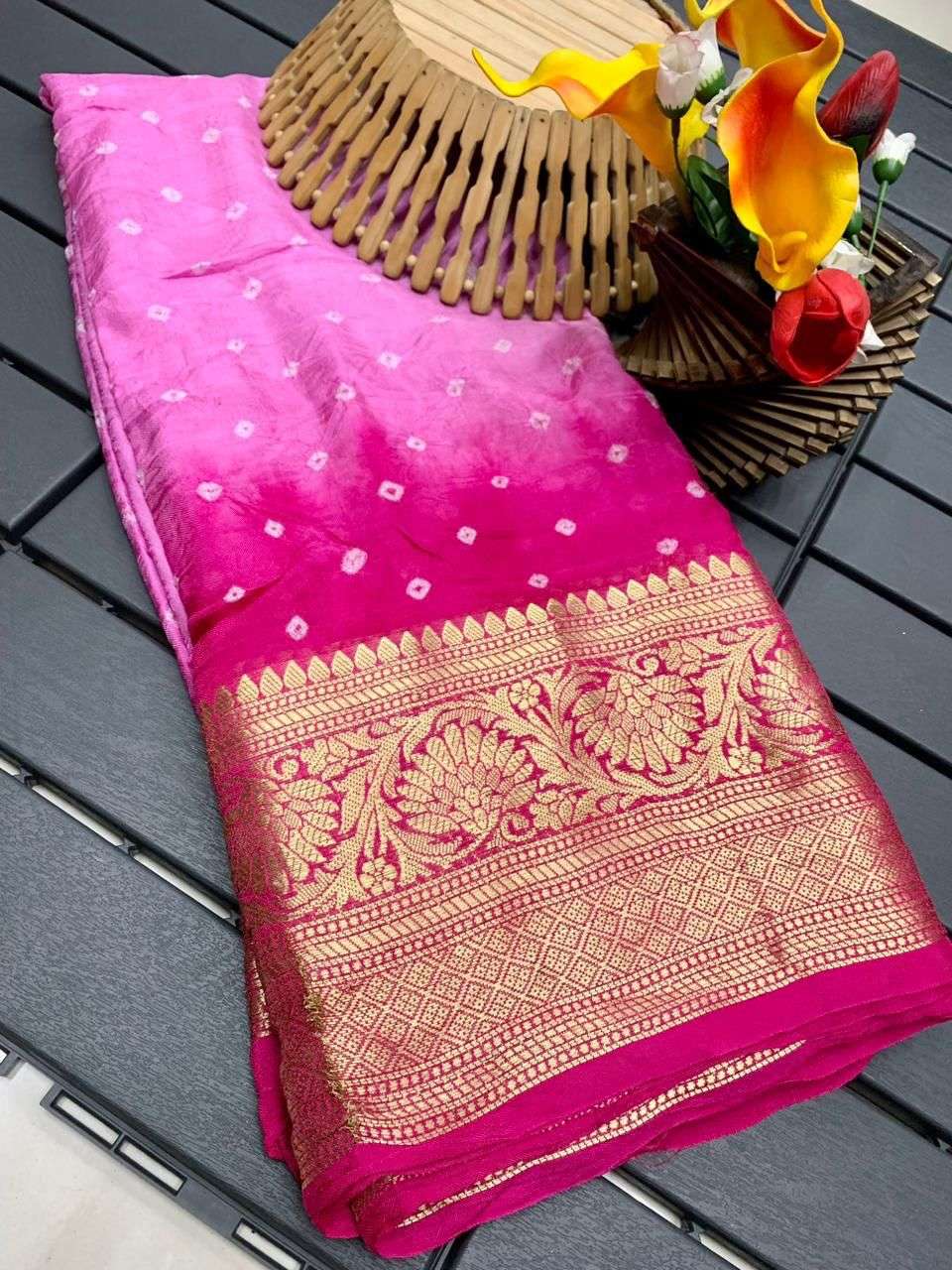 SAKHI VOL-183 BY ASLIWHOLESALE DESIGNER PURE COTTON SILK BANDHANI SAREES-00219