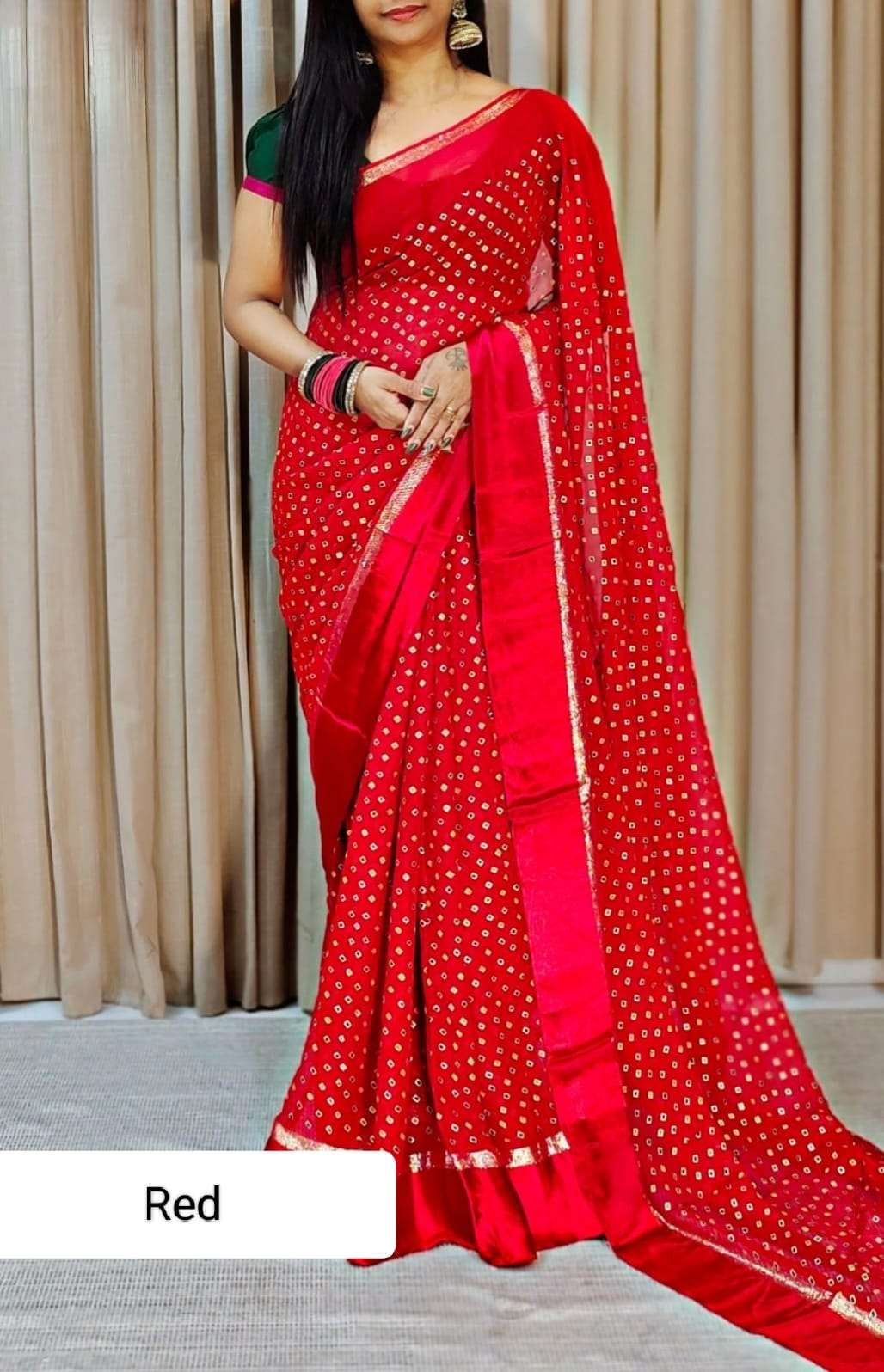 SAKHI VOL-189 BY ASLIWHOLESALE DESIGNER PURE GEORGETTE BANDHANI SAREES-00219
