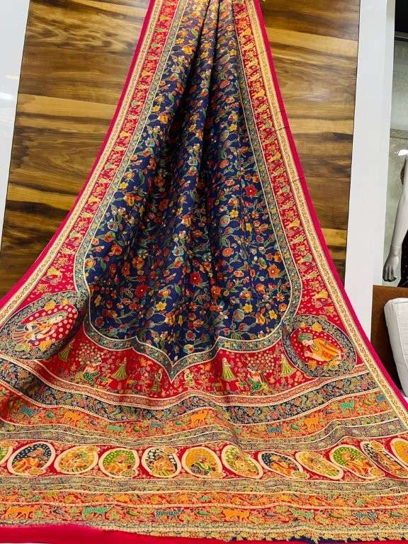 SAKHI VOL-202 BY ASLIWHOLESALE DESIGNER PURE PASHMINA PRINTED SAREES-00219