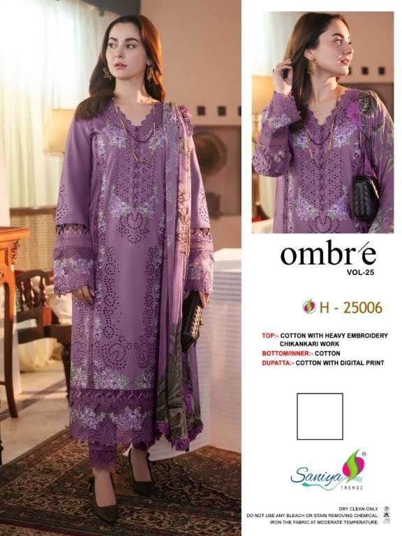 SANIYA TRENDZ OMBRE 25006 SERIES PURE COTTON PRINTED PAKISTANI DRESS-00071
