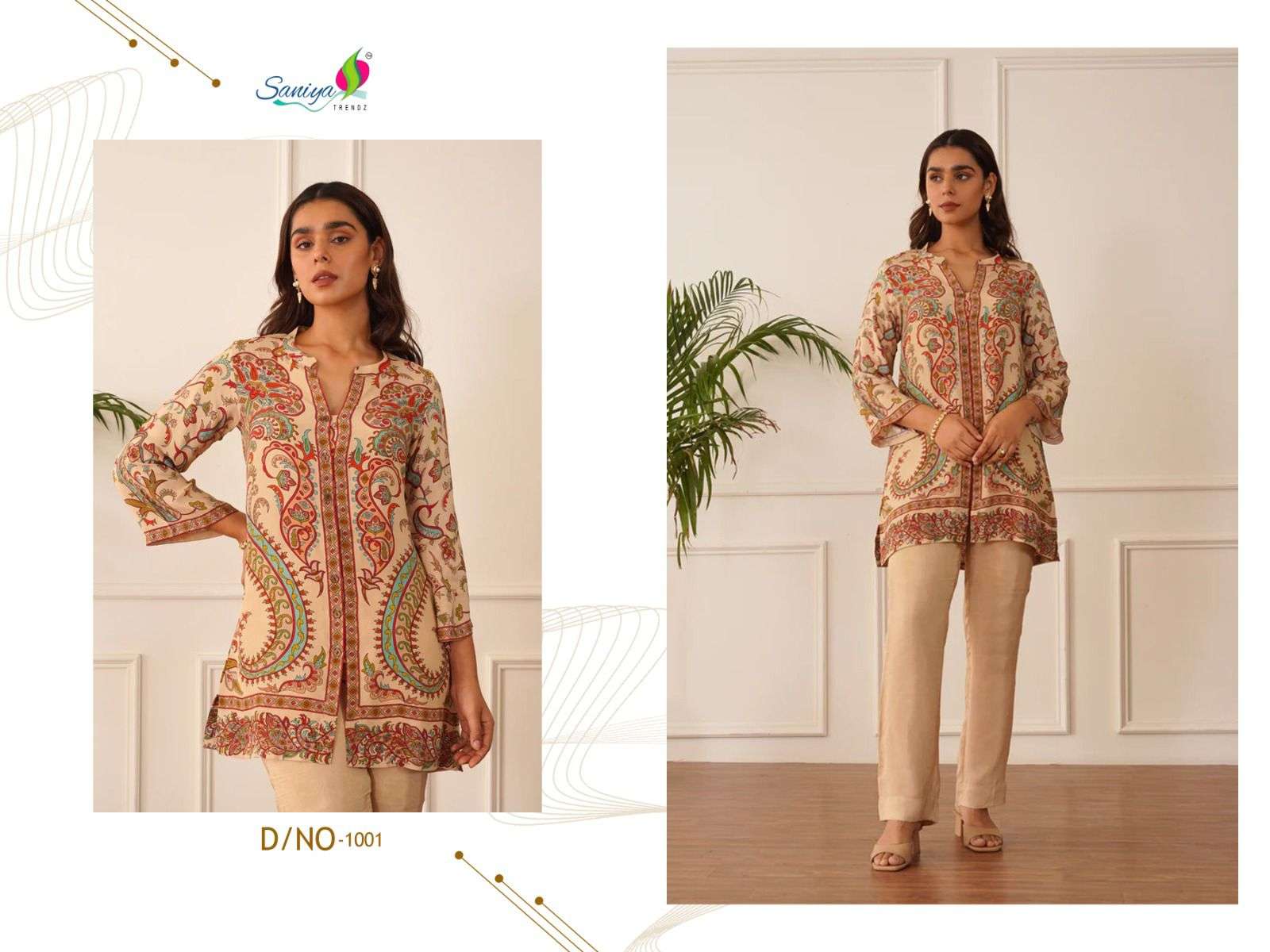SANIYA TRENDZ TURKISH 1001 TO 1003 SERIES PURE SATTIN PRINTED CO-ORD SET-00201
