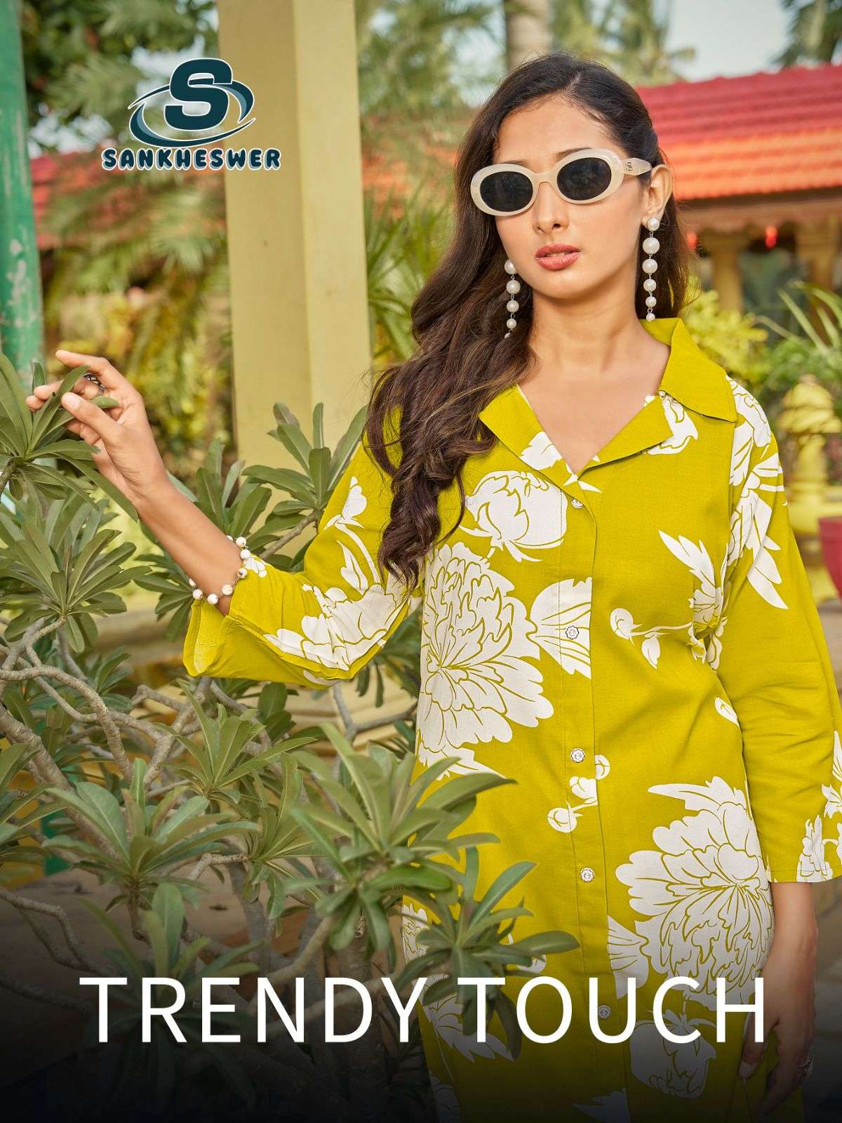 SANKHESWER TRENDY TOUCH 1001 TO 1008 SERIE PURE RAYON PRINTED CO-ORD SET-00062