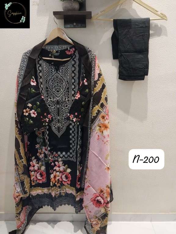 SAPPHIRE AGHA NOORAIN-200 SERIES PURE LAWN PRINTED PAKISTANI DRESSES-00272