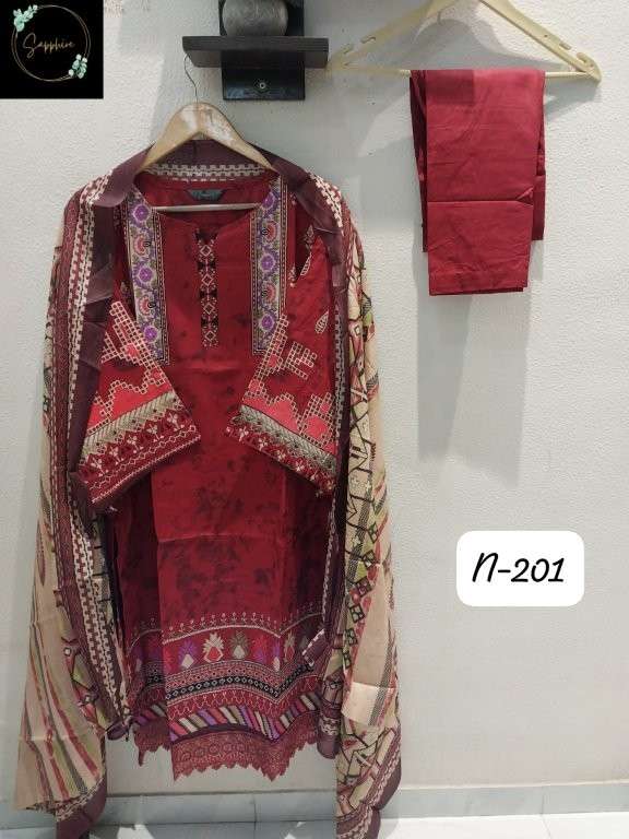 SAPPHIRE AGHA NOORAIN-201 SERIES PURE LAWN PRINTED DRESSES-00272