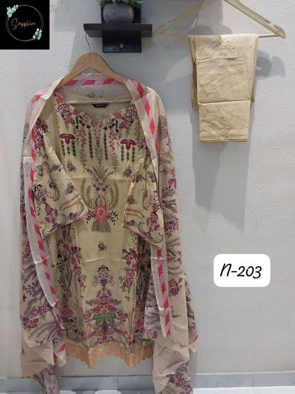 SAPPHIRE AGHA NOORAIN-203 SERIES PURE LAWN PRINTED DRESSES-00272