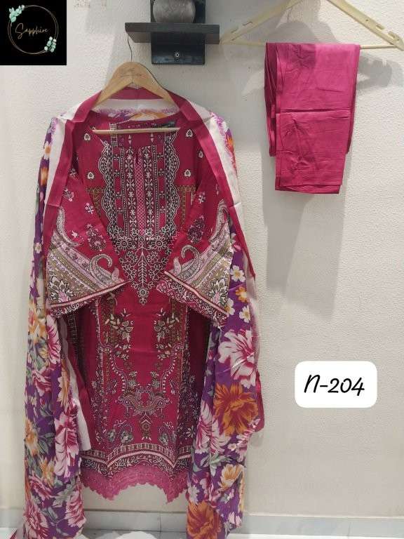 SAPPHIRE AGHA NOORAIN-204 SERIES PURE LAWN PRINTED DRESSES-00272