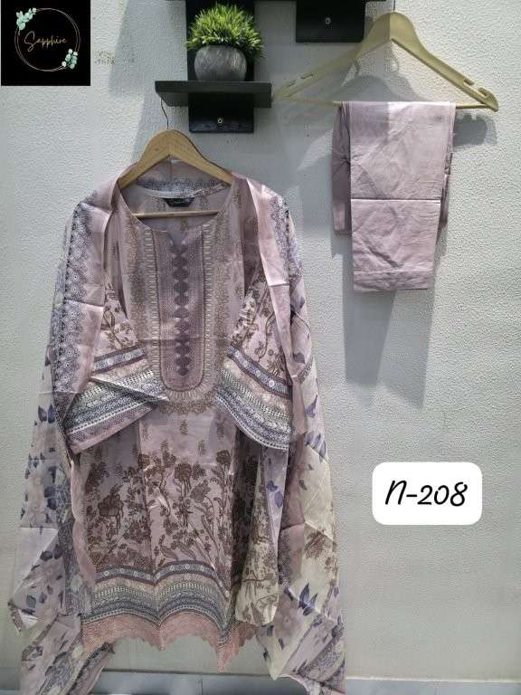 SAPPHIRE AGHA NOORAIN-208 SERIES PURE LAWN PRINTED DRESSES-00272