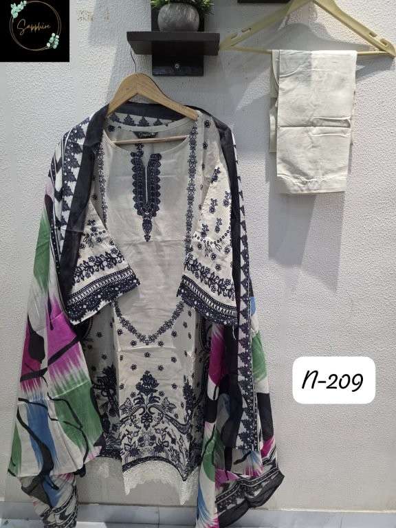 SAPPHIRE AGHA NOORAIN-209 SERIES PURE LAWN PRINTED DRESSES-00272