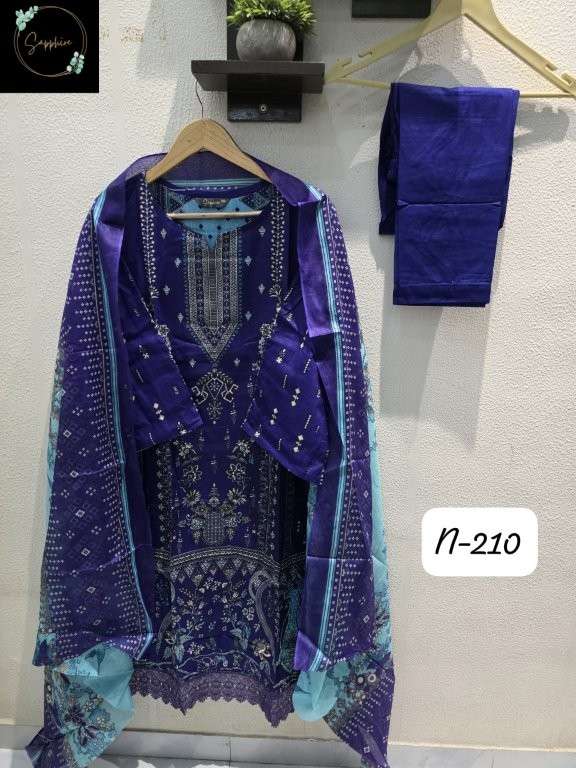 SAPPHIRE AGHA NOORAIN-210 SERIES PURE LAWN PRINTED DRESSES-00272