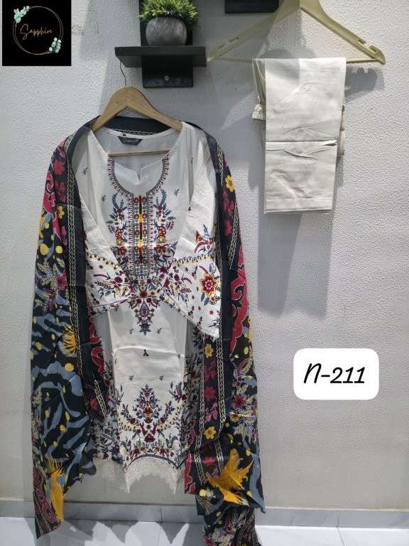 SAPPHIRE AGHA NOORAIN-211 SERIES PURE LAWN PRINTED DRESSES-00272