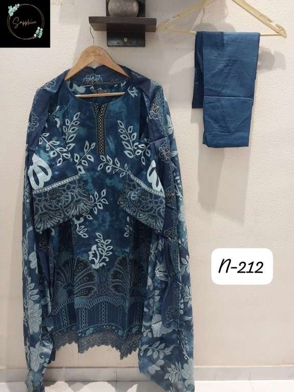 SAPPHIRE AGHA NOORAIN-212 SERIES PURE LAWN PRINTED DRESSES-00272