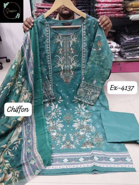 SAPPHIRE EX-4237 PURE LAWN COTTON PRINTED PAKISTANI DRESSES-00272