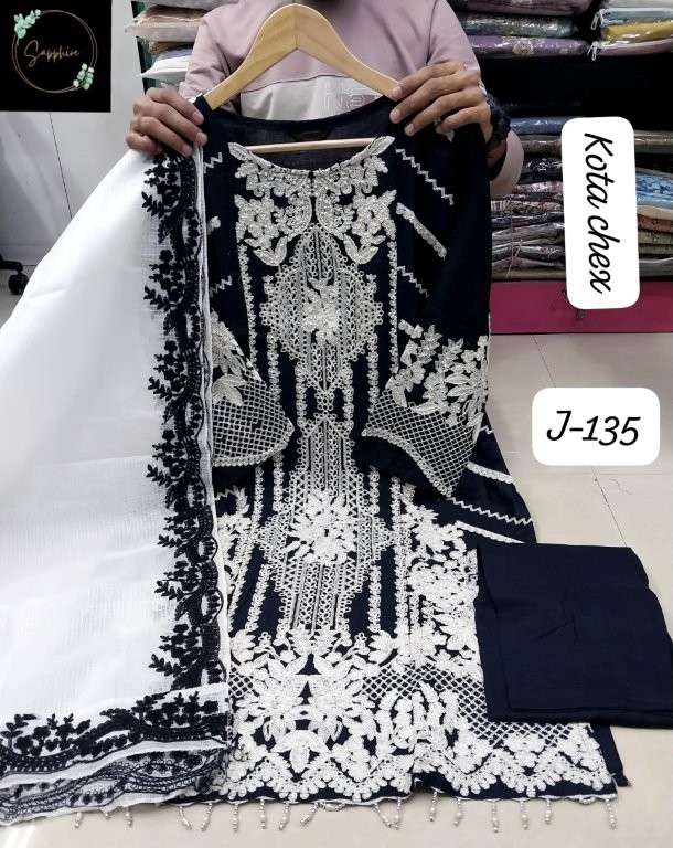SAPPHIRE JAZMIN VOL-135 PURE RAYON EMBROIDERY PRINTED PAKISTANI DRESSES-00272