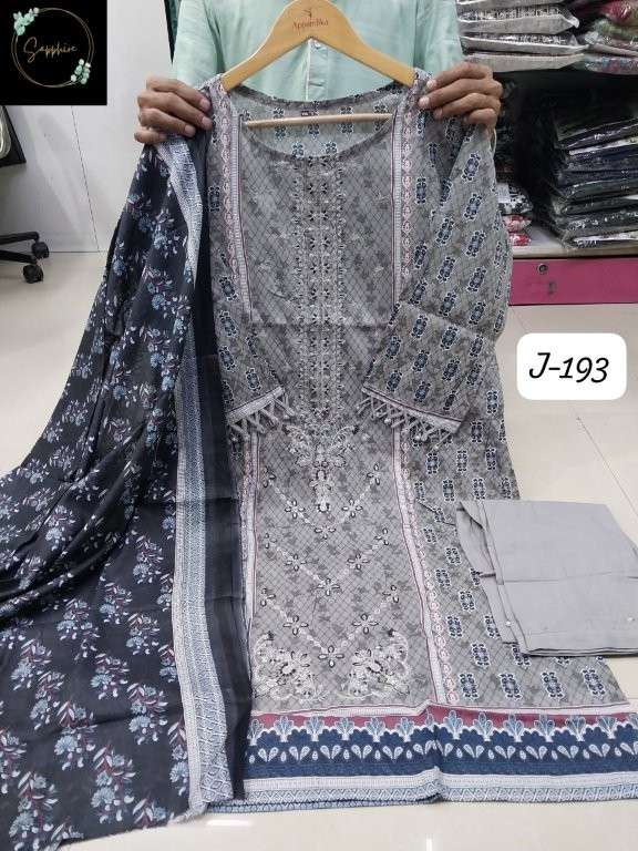 SAPPHIRE JAZMIN VOL-193 PURE LAWN COTTON PRINTED PAKISTANI DRESSES-00272