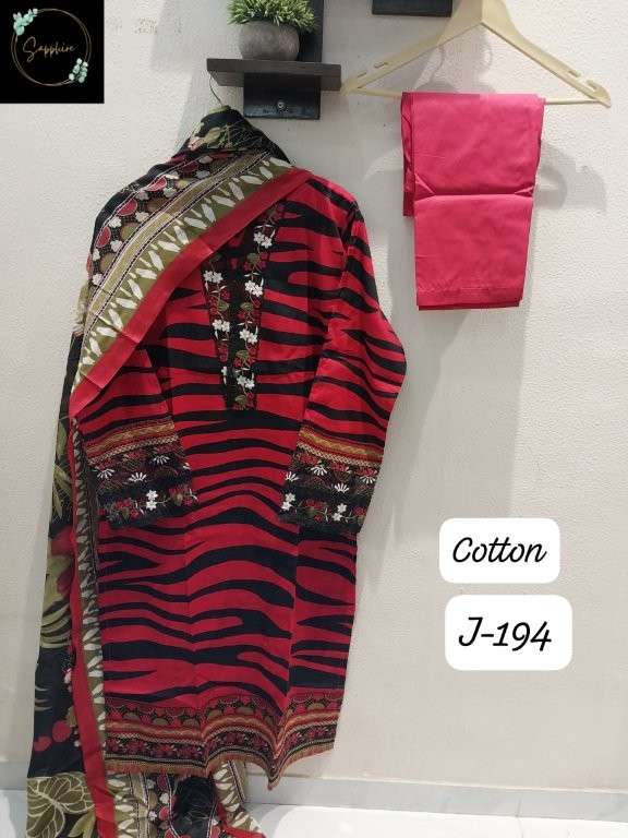 SAPPHIRE JAZMIN VOL-194 PURE LAWN COTTON PRINTED PAKISTANI DRESSES-00272