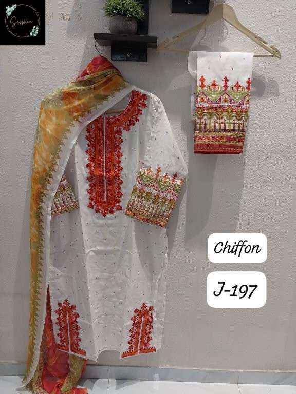 SAPPHIRE JAZMIN VOL-197 PURE LAWN COTTON PRINTED PAKISTANI DRESSES-00272