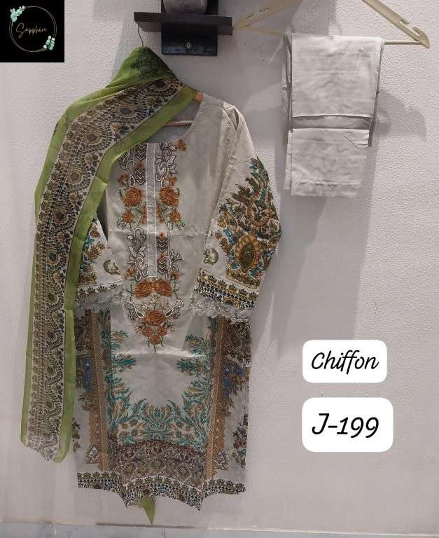 SAPPHIRE JAZMIN VOL-199 PURE LAWN COTTON PRINTED PAKISTANI DRESSES-00272