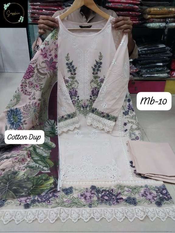 SAPPHIRE MARIA B VOL-10 SERIES PURE LAWN COTTON PRINTD PAKISTANI DRESSES-00272