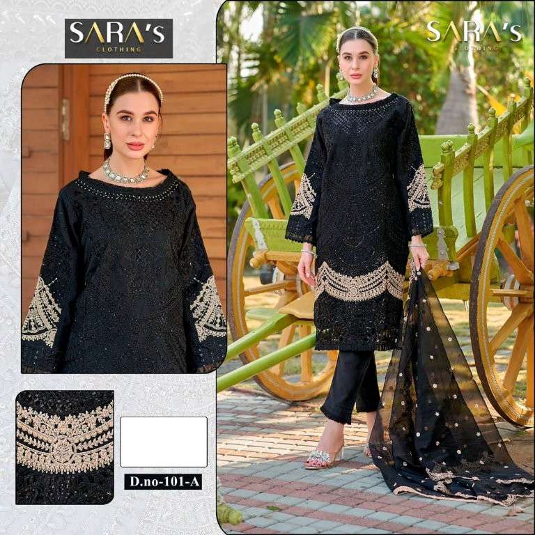 SARAS CLOTHING 101 SERIES PURE ORGANZA EMBROIDERY PAKISTANI DRESSES-00201
