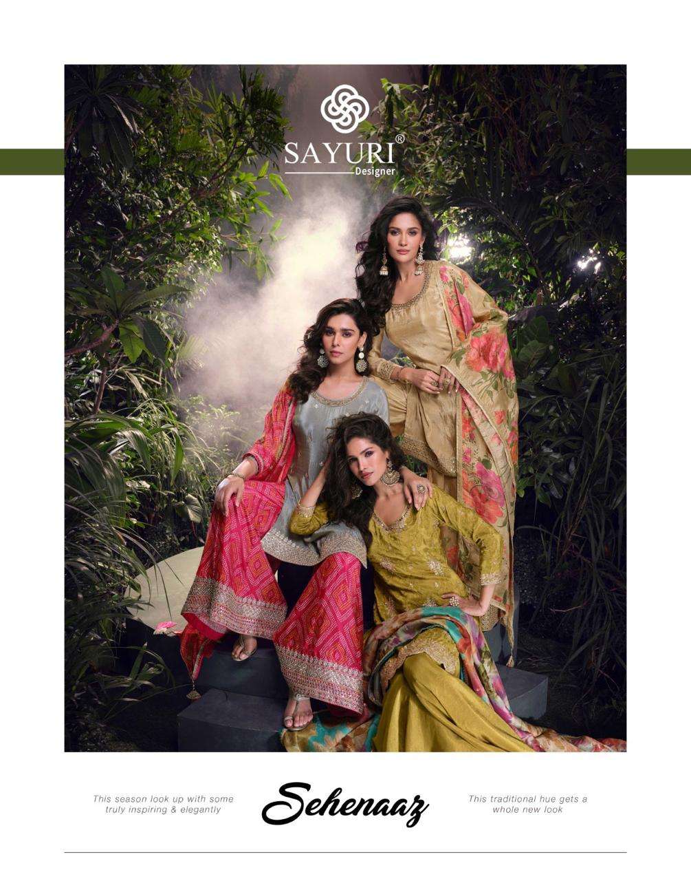 SAYURI SEHENAAZ 5709 TO 5711 SERIES PURE CHINON SILK DRESSES-00028