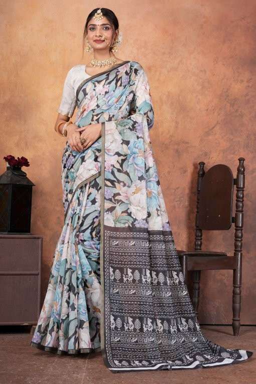 SC-105 BY ASLIWHOLESALE DESIGNER PURE CHANDERI SILK PRINTED SAREES-00292