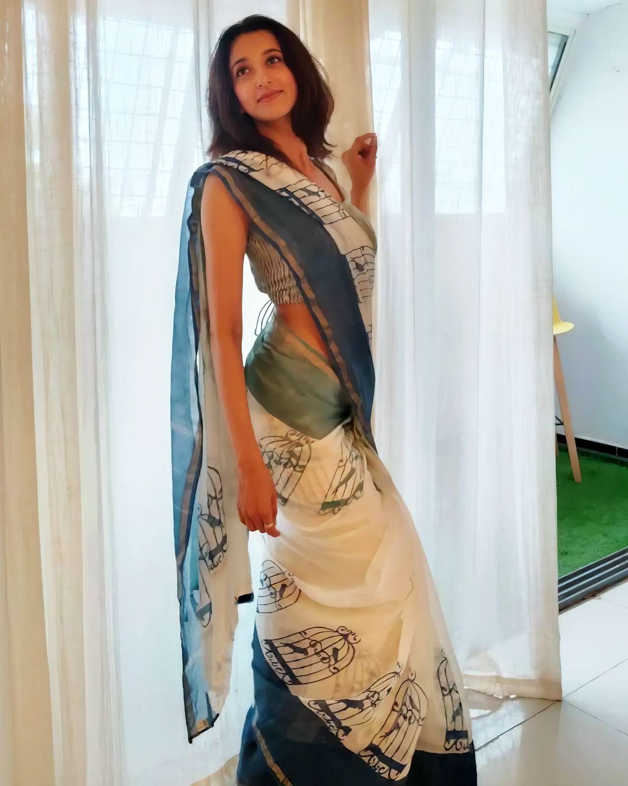SC-BIRDE CAGE BY ASLIWHOLESALE DESIGNER PURE COTTON PRINTED SAREE-00292
