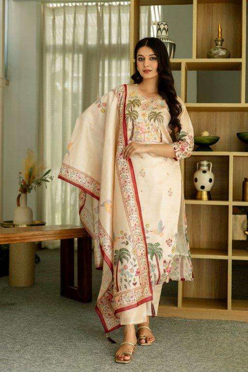 SC25 BY ASLIWHOLESALE DESIGNER PURE VISCOSE SILK EMBROIDERY DRESSES-00264