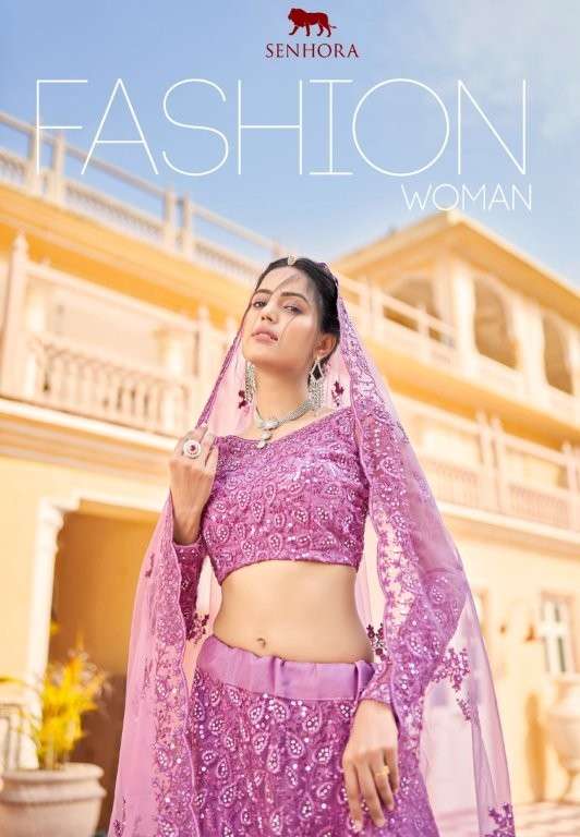 SENHORA FASHION WOMEN PURE NET HEAVY EMBROIDERY LEHENGAS-00035
