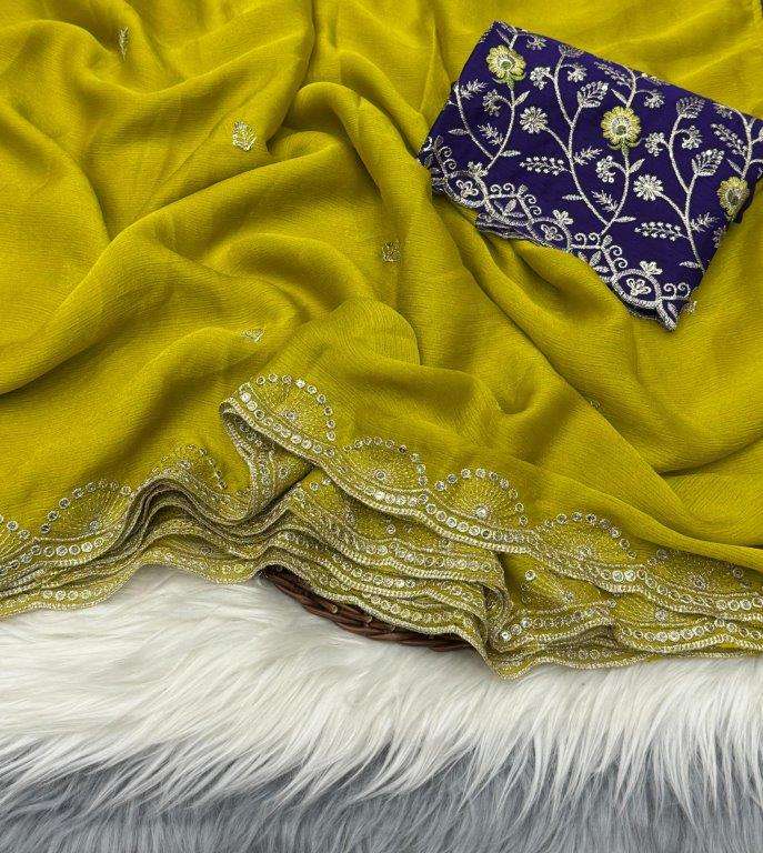 SHILPA BY ASLIWHOLESALE DESIGNAR PURE SOFT CHIFFON EMBROIDERY SAREES-00256