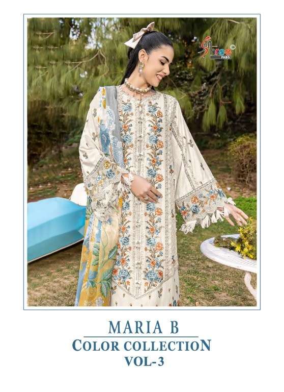 SHREE FAB MARIAB COLOUR COLLECTION VOL-3 PURE COTTON EMBROIDERY PAKISTANI DRESSES-00011