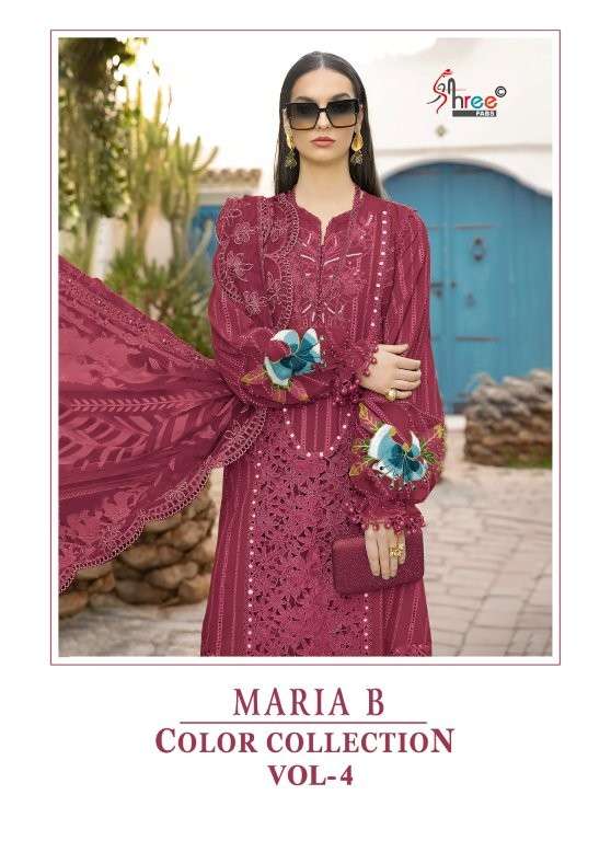 SHREE FAB MARIAB COLOUR COLLECTION VOL-4 PURE COTTON EMBROIDERY PAKISTANI DRESSES-00011