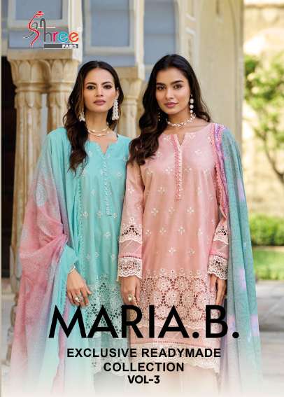 SHREE FAB MARIAB COTTON VOL-03 3001 TO 3004 SERIES PURE CAMBRIC COTTON LAWN PAKISTANI DSRESSES-00011