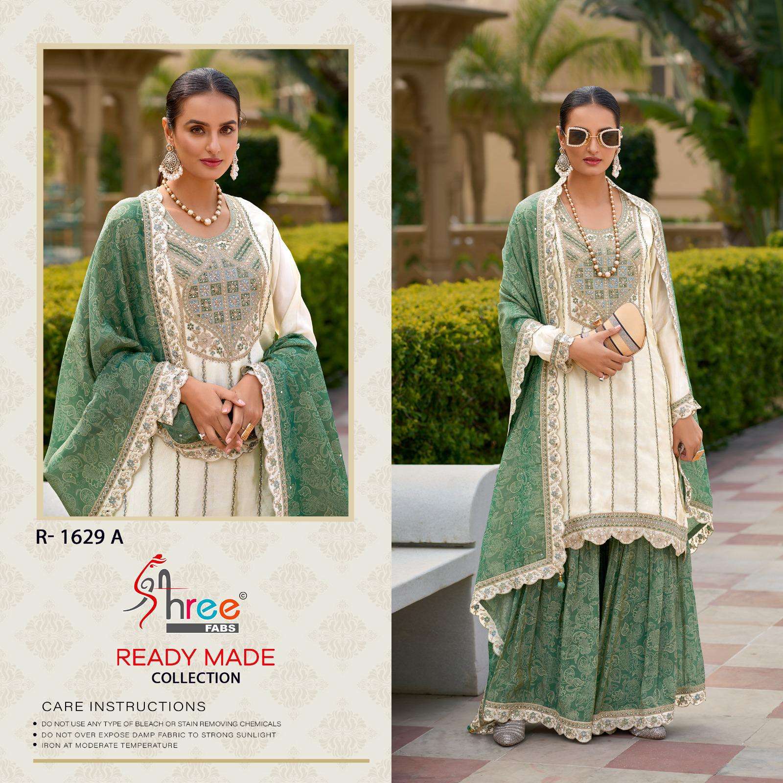 SHREE FAB R-1629 SERIES PURE CHINON EMBROIDERY PAKISTANI DRESSES-00011