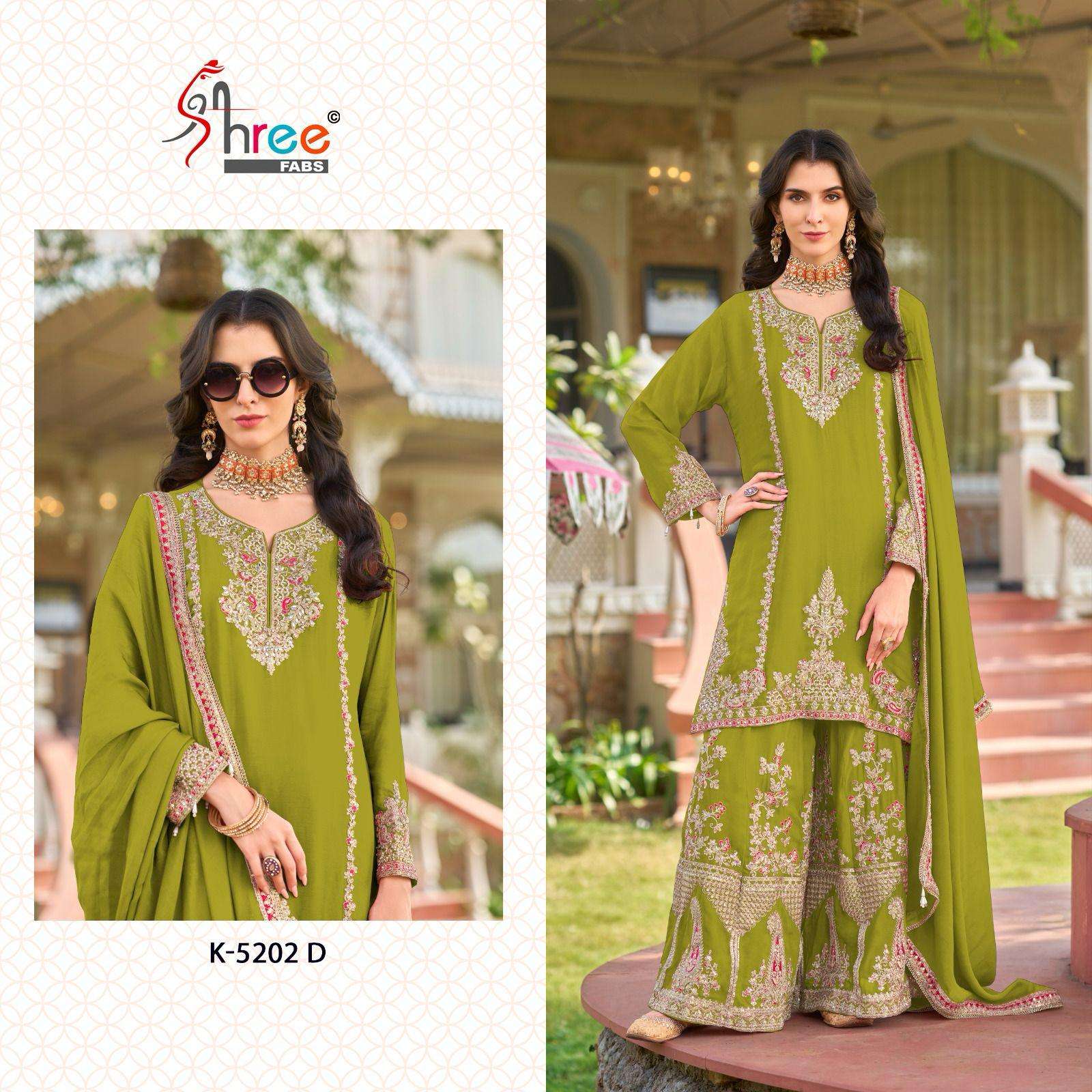 SHREE FABS K-5202 HEAVY EMBROIDERY CHINON PAKISTANI DRESSES-00011
