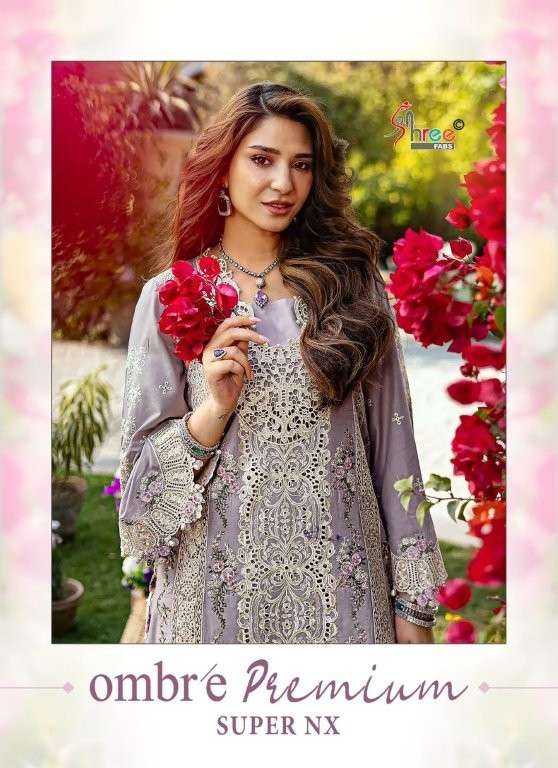 SHREE FABS OMBRE PREMIUM SUPER NX PURE COTTON PRINTED EMBROIDERY DRESSES-00201
