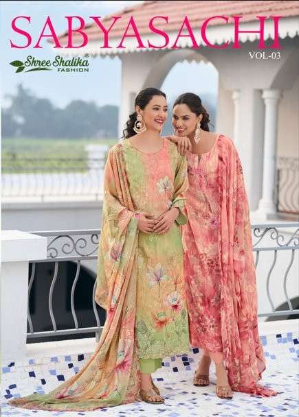 SHREE SHALIKA SABYASACHI VOL-03 3001 TO 3008 SERIES PURE GEORGETTE PRINTED DRESSES-000028