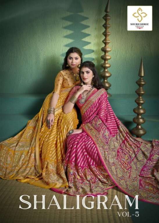 SHUBH SHREE SALIGRAM VOL-5 5001 TO 5006 SERIES PURE FANCY PRINTED SAREES-00025