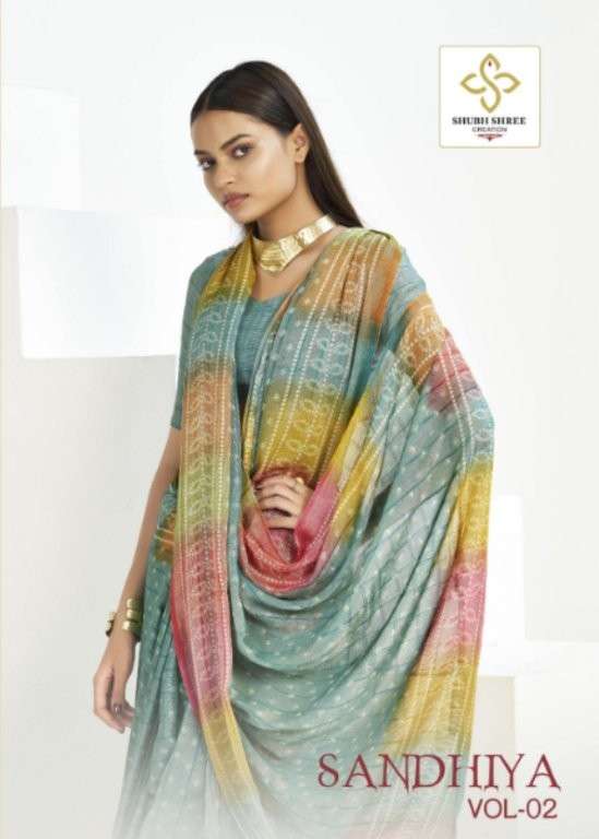 SHUBH SHREE SANDHIYA VOL-2 2001 TO 2006 SERIES PURE CHIFFON PRINTED SAREES-00025