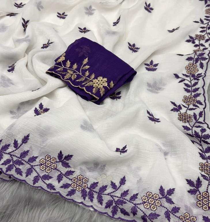 SILK JASMINE BY ASLIWHOLESALE DESIGNER PURE CRUNCHY SILK EMBROIDERY PRINTED SAREES-00256