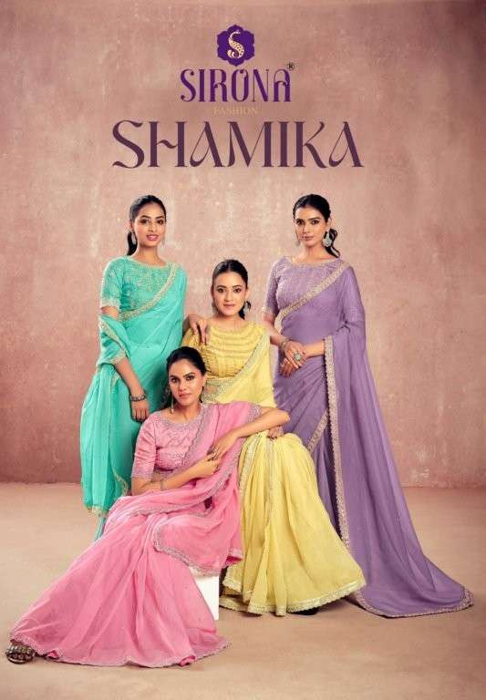 SIRONA FASHION SHAMIKA PURE CHIFFON JACQUARD SAREES-00137