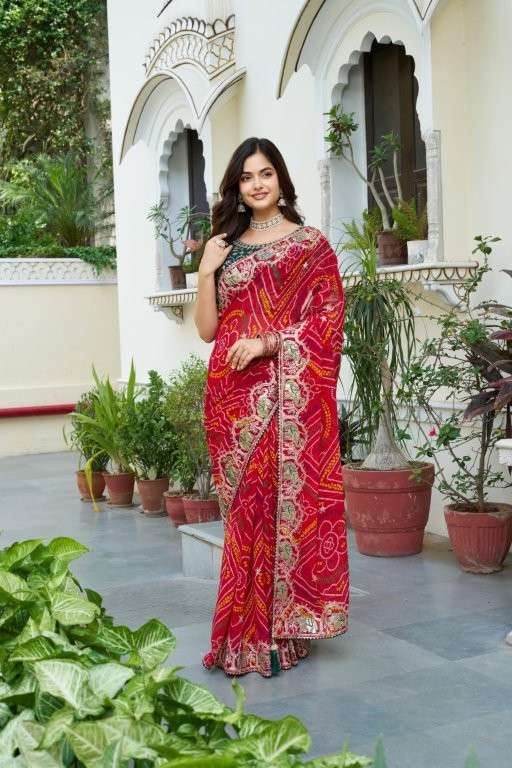 SIYA-006 BY ASLIWHOLESALE DESIGNER PURE BHANDHEJ PRINTED SAREES-00236