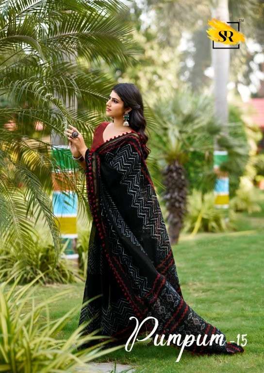 SR BRAND PUMPUM VOL-15 PURE MUL MUL COTTON PRINTED SAREES-00004