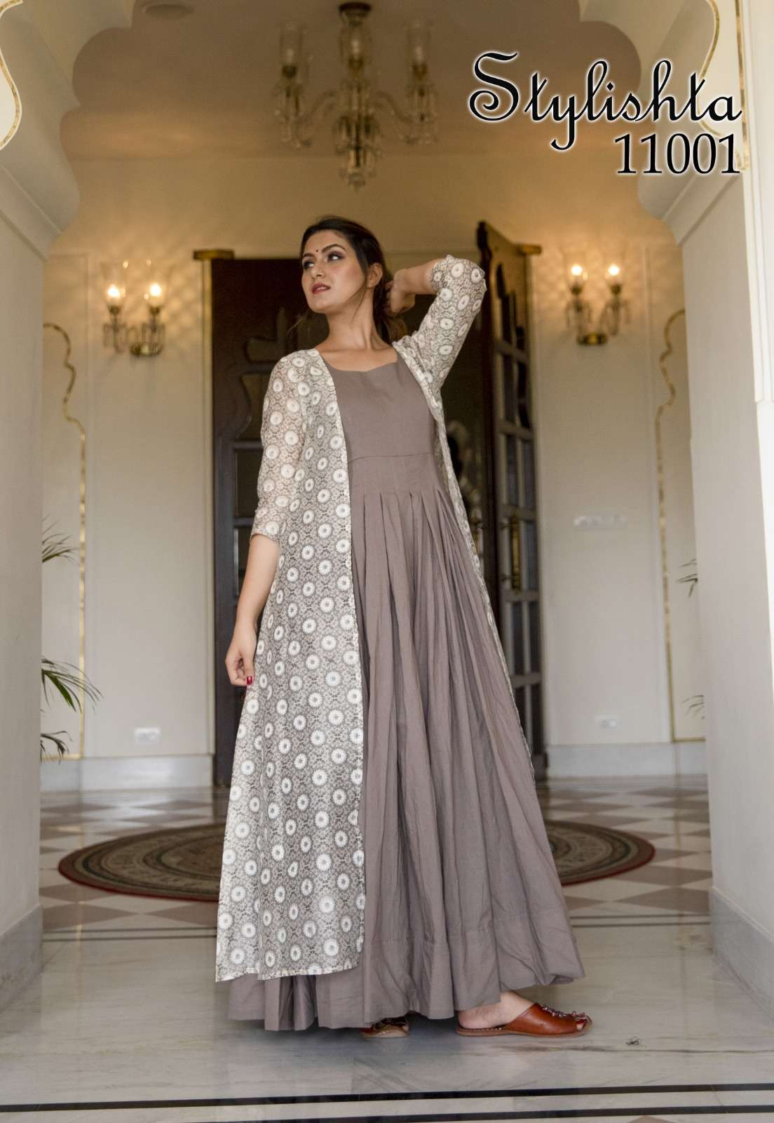 STYLISHTA VOL-11 PURE MUSLIN PRINTED GOWNS-00014
