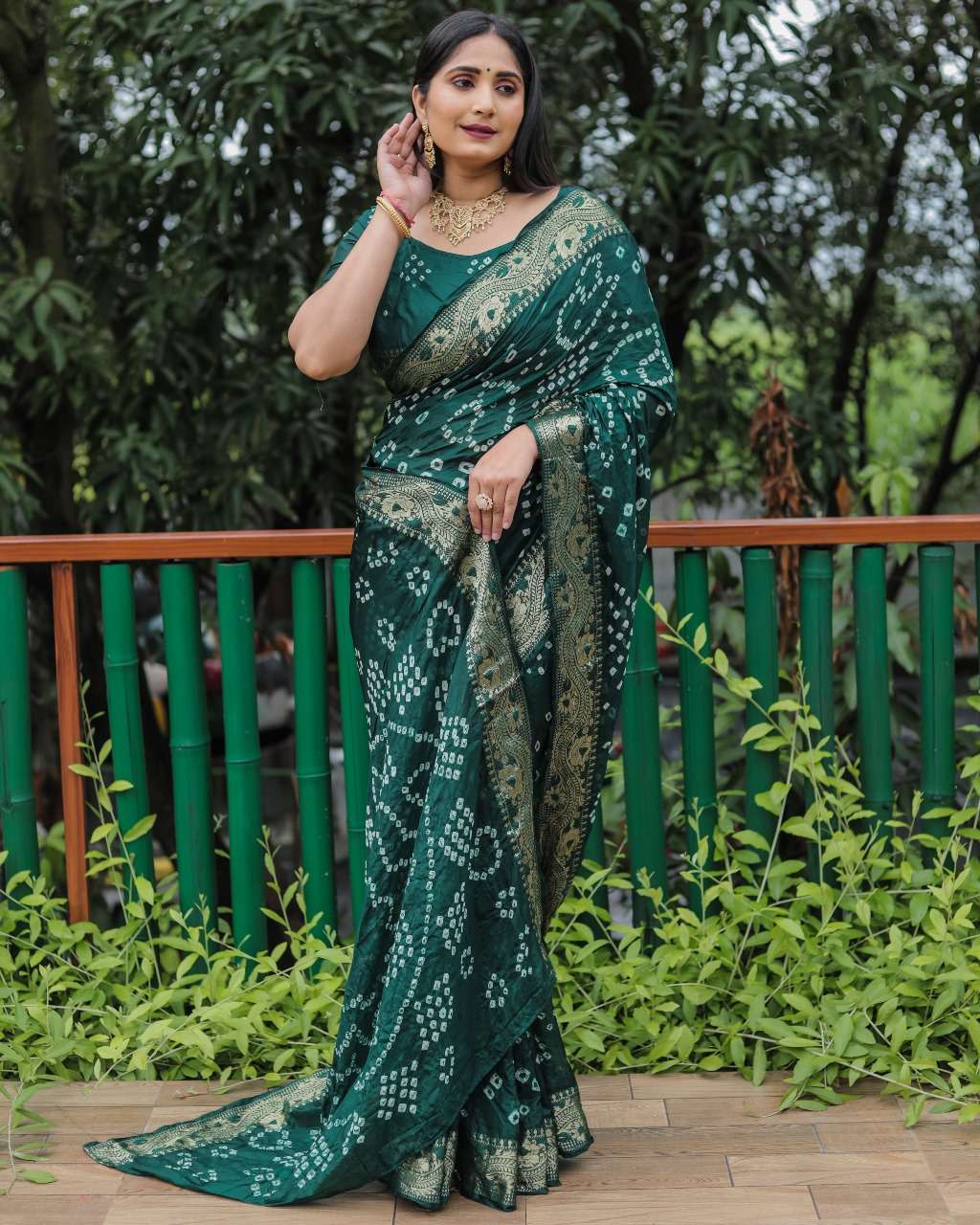 SULAXANA VOL-01 BY ASLIWHOLESALE DESIGNER PURE BHANDHEJ SILK PRINTED SAREES-00125