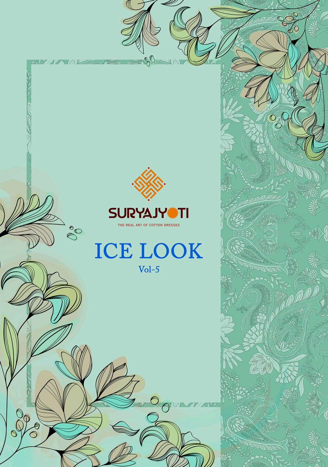 SURYAJYOTI ICE LOOK VOL-5 5001 TO 5008 SERIES PURE COTTON PRINTED DRESSES-00015