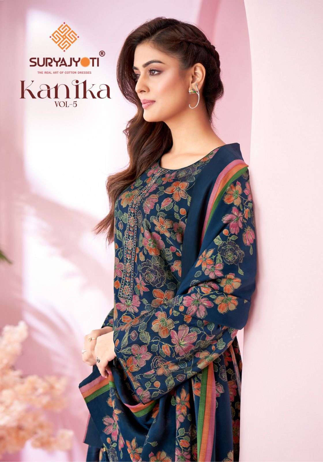 SURYAJYOTI KANIKA VOL-5 5001 TO 5006 SERIES PURE FANCY MODAL PRINTED DRESSES- 00015