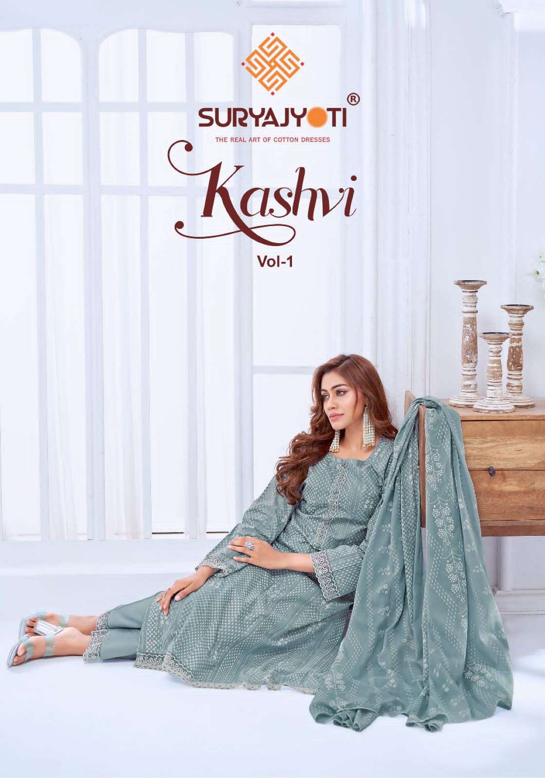 SURYAJYOTI KASHVI  VOL-01 PURE COTTON PRINTED DRESSES-00015